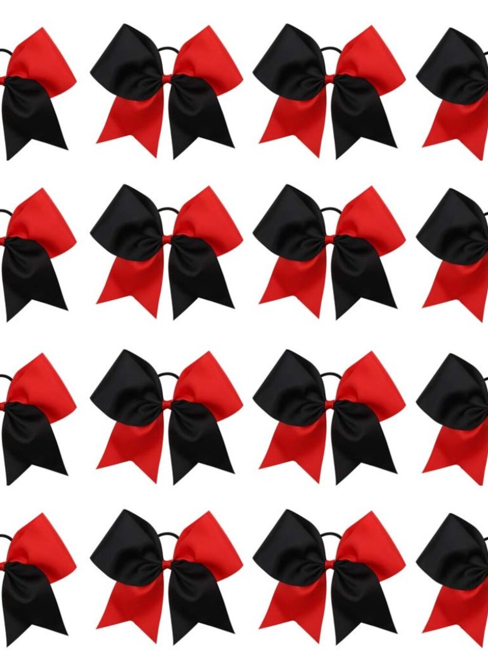 16PCS 8" Large Cheer Hair Bows Ponytail Holder Elastic Band for Cheerleading Gir